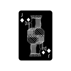 jack of diamonds or tiles french playing cards related icon icon