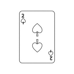 two of spades poker card casino icon