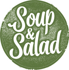 Vintage Soup & Salad Restaurant Menu Stamp