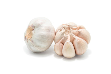 Fresh garlic isolated on white background