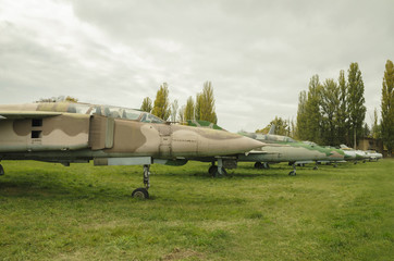 old military aircraft in the open air