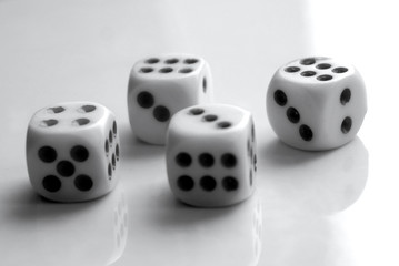 dice close up black and white 