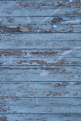 Fototapeta premium Blue wood texture background. Horizontal wood planks