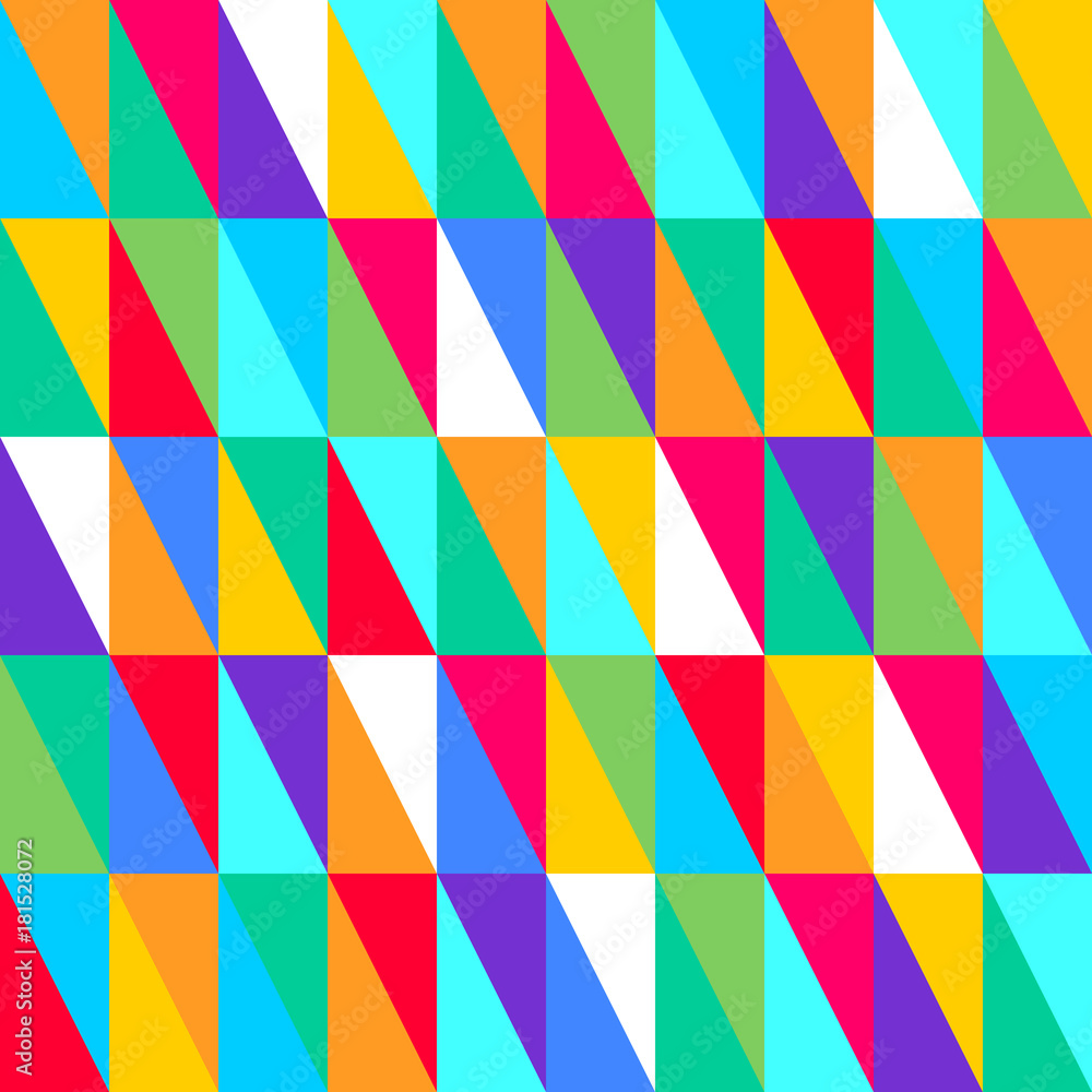 Poster abstract vector seamless pattern with rectangles on white background. flat illustration of triangles