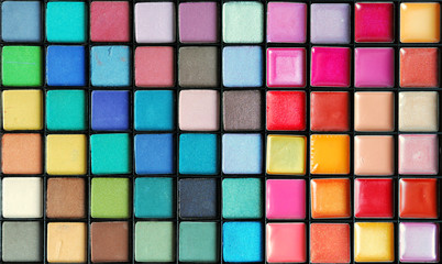 Box of colors for professional makeup
