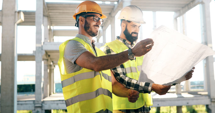 Architecture engineering teamwork meeting at workplace