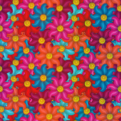 Fototapeta na wymiar Seamless pattern with colorful flowers