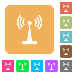 Wlan network rounded square flat icons