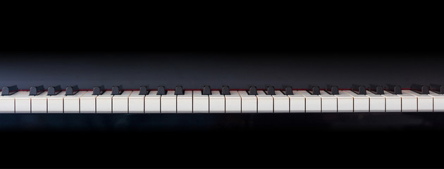 Piano keyboard, front view, copy space © Rawf8