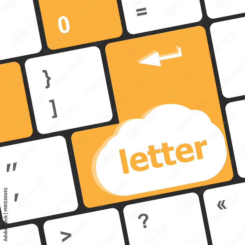 Aufkleber computer keyboard with letter key - internet concept