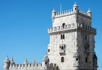 Fototapeta na wymiar Popular Belem Tower or Tower of St Vincent in Lisbon.