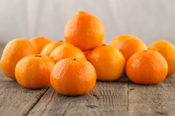 Clementines on a wooden base
