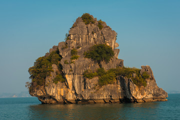 The limestone rocks, at the magical Halong Bay, in Vietnam UNESCO World Heritage Site