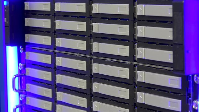 Storage server with hard disks drives.