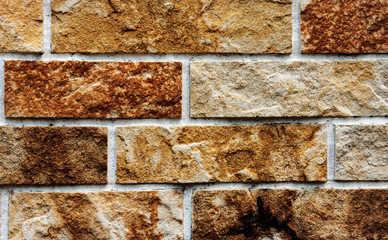 dry stacked sandstone stone wall background texture
