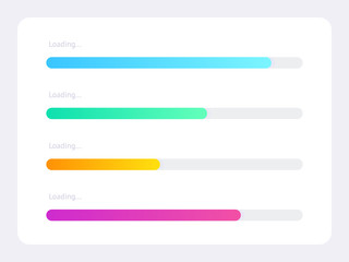 Progress upload indicator bar. Vector process indicator
