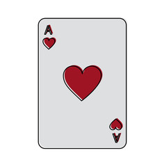 ace of hearts french playing cards related icon image vector illustration design 