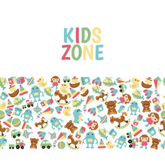 Background with children toys