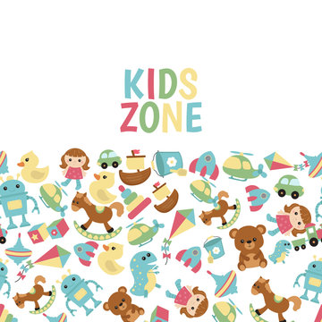Background with children toys
