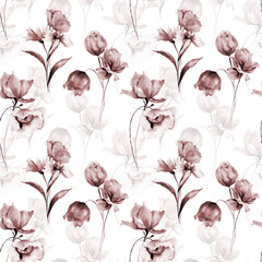 Summer seamless pattern with flowers