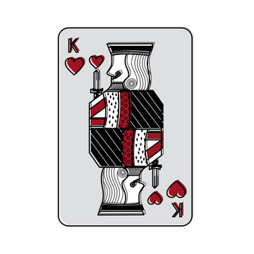 king of hearts french playing cards related icon image vector illustration design 