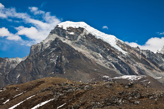 Beautiful mountain landscape in a sunny day with clouds.  Himala