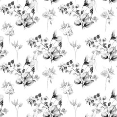 Seamless background with Decorative flowers