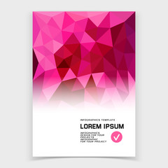 Brochure cover with low poly design elements