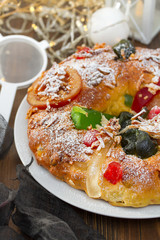 traditional portuguese Chrismas cake Bolo rei