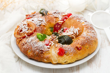 traditional portuguese Chrismas cake Bolo rei
