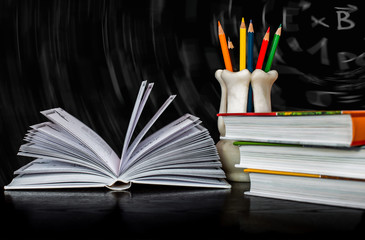 Education - books, pencils on table