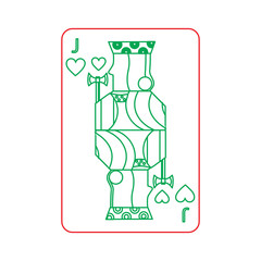 poker playing card jack heart vector illustration