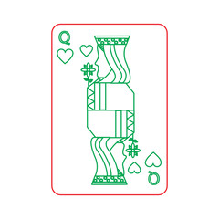 queen of heart playing card casino poker vector illustration