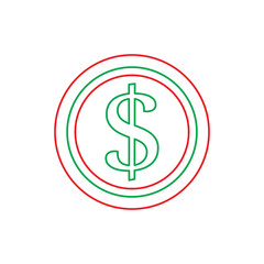 dollar coin money cash casino fortune vector illustration