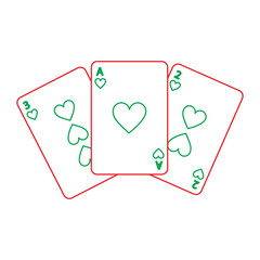 poker cards casino deck gambling design vector illustration