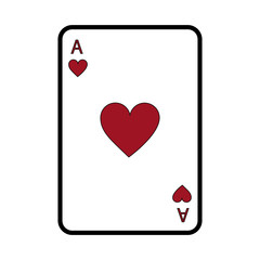 poker casino ace heart card playing icon vector illustration