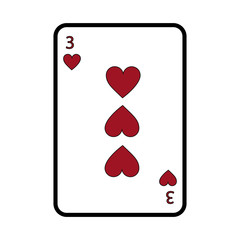three of heart playing card theme casino vector illustration