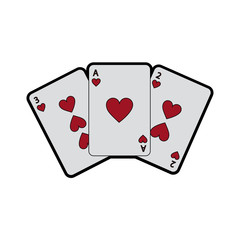 hearts suit french playing cards icon image vector illustration design 