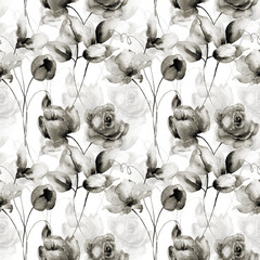 Fototapety  Bezszwowa tapeta z wiosennymi kwiatami