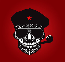 Che Guevara skull vector illustration 
