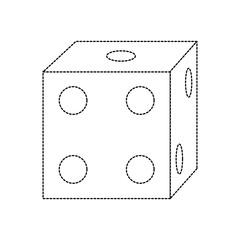 die game icon image vector illustration design  black dotted line