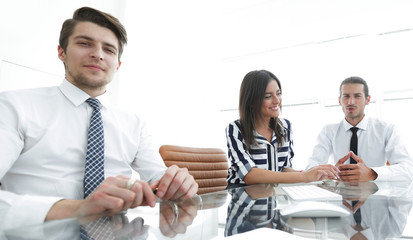 business team working in office.