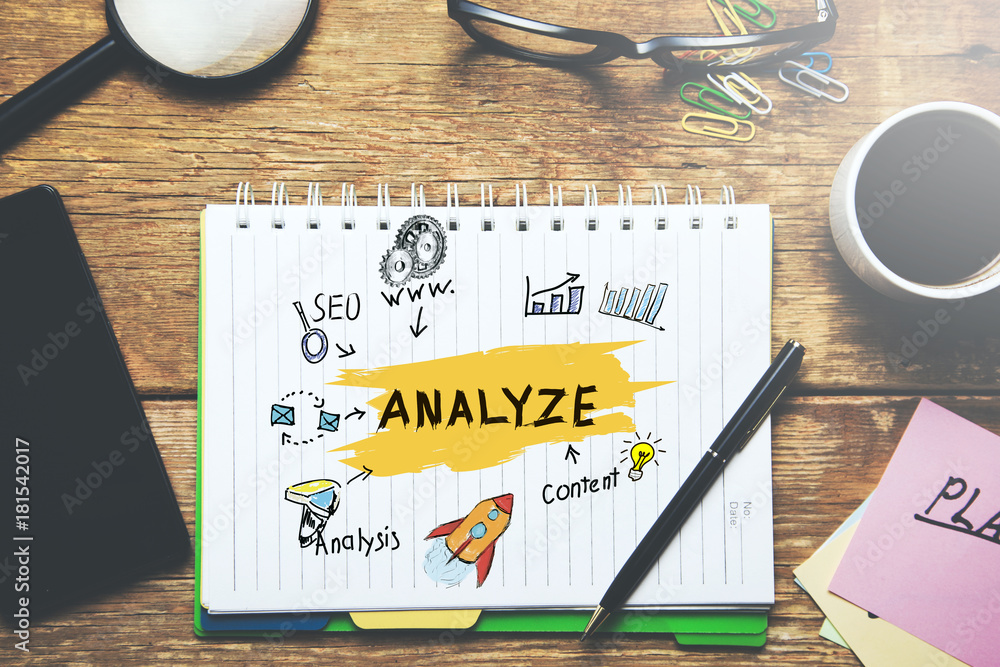 Poster analyze text on notepad