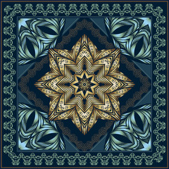 Beautiful vector pattern. Design can be used for Card, bandana print, kerchief design, napkin.