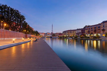Obraz premium Milan. The Darsen Channel.