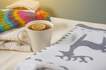 Cold winter - warm with warm clothes and hot drinks.