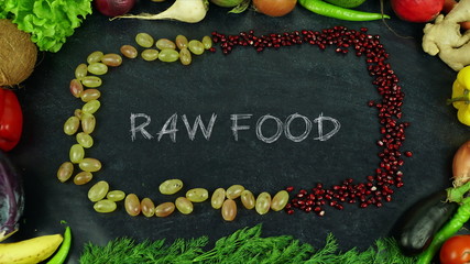Raw food fruit stop motion