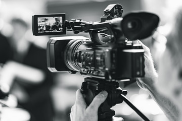 Camera at a press conference