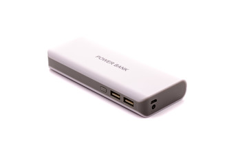 Portable external battery isolated on a white background