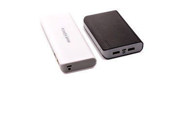 Portable external battery isolated on a white background